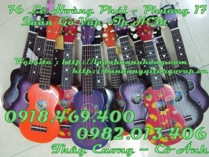Đàn ukulele nhiều màu, giá siêu rẻ luôn.