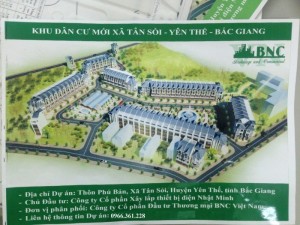 Bán Đất Dự Án Khu Dân Cư mới Tân Sỏi yên thế Bắc Giang.DT 80m2 đến 236m2