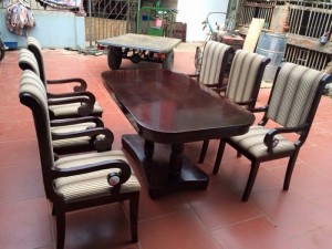 bộ ghế ăn cổ điển bọc nỉ cao cấp