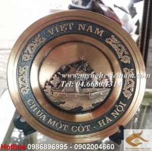 Đĩa đồng văn miếu quốc tử giám, đĩa khuê văn các làm quà tặng