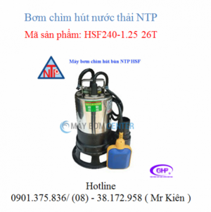 Bơm chìm hút bùn có phao NTP HSF240-1.25 26T