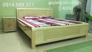 Giường ngủ gỗ sồi