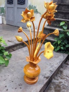 Bình hoa sen gỗ-hàng đẹp-Giá siêu rẻ-bao ship toàn quốc