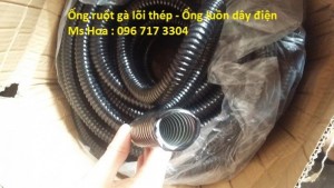 Ống ruột gà lõi thép bọc nhựa Phi 12, Phi 16, Phi 19, Phi 25,Phi 32, Phi 38, Phi 50,Phi 64