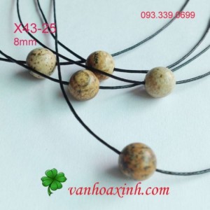 Vòng cổ sáp mảnh hạt đá 8mm