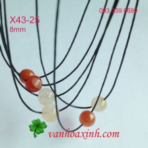 Vòng cổ sáp mảnh hạt đá 8mm