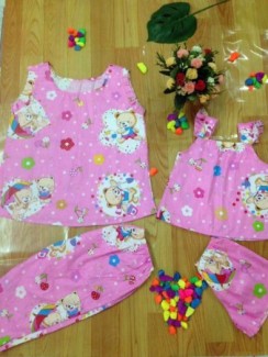 Set đồ bộ mẹ và bé đáng yêu ghê cơ