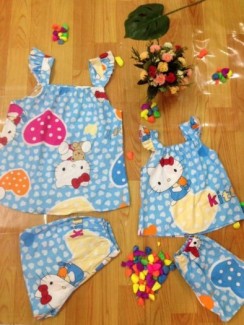 Set đồ bộ mẹ và bé đáng yêu ghê cơ