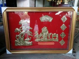 Tranh mừng thọ Bà 70x100cm, bức trướng mừng thọ bằng đồng.