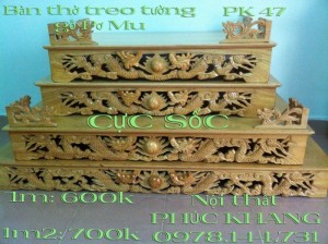 Bàn thờ treo tường gỗ pơ mu chuyển từ bắc vào bán giá thanh lý 600k