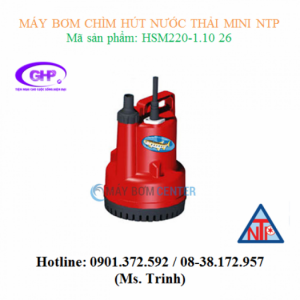 Máy bơm chìm hút nước thải mini NTP HSM220-1.10 26 (100W)
