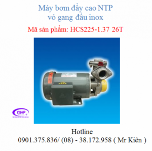 Máy bơm đẩy cao vỏ gang đầu inox NTP HCS225-1.37 26T