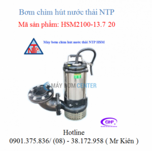 Máy bơm chìm hút nước thải HSM2100-13.7 20 ( NTP )