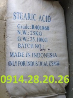 — Xuất xứ : Indonesia, Malaysia
—— Tên gọi- CTHH: Axit-Stearic-Axit-Béo Ban Acid-Stearic-CH3-(CH2)16-COOH
—— Quy cách :25kg/bao