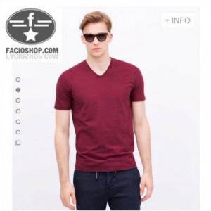 Áo thun trơn ngắn tay cổ tim nam nữ Facioshop