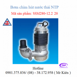 Máy bơm chìm hút nước thải Inox SSM280-12.2 26/SSM280-12.2 20 ( NTP )