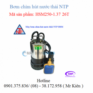 Máy bơm chìm hút nước thải có phao HSM250-1.37 26T ( NTP )