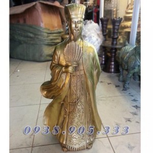 Tượng Khổng Minh cao 50cm, tượng đồng Gia Cát Lượng phong thủy