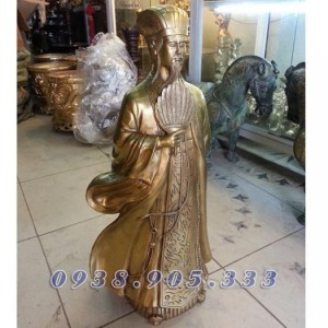 Tượng Khổng Minh cao 50cm, tượng đồng Gia Cát Lượng phong thủy