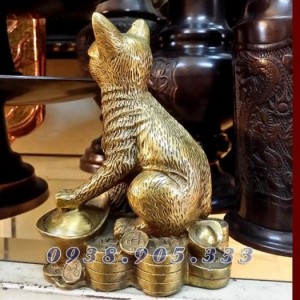 Tượng Mèo đồng 12 con giáp hợp tuổi Mão Mùi, Hợi