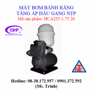 Máy bơm tăng áp bầu nhựa NTP HCA225-1.75 26 (1HP)