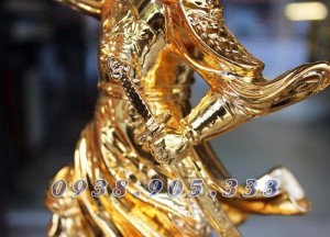 Tượng Trần Hưng Đạo mạ vàng cao 25cm để bàn làm việc