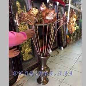 Hoa sen đồng, sen đồng mỹ nghệ, sản phẩm gò đồng thủ công mỹ nghệ đồ thờ cúng gia tiên