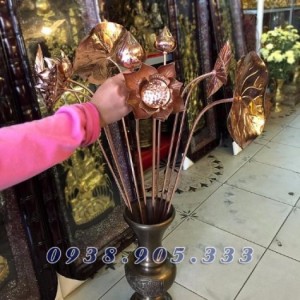 Hoa sen đồng, sen đồng mỹ nghệ, sản phẩm gò đồng thủ công mỹ nghệ đồ thờ cúng gia tiên