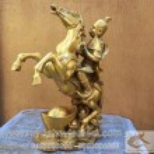 Tượng phong hầu thăng quan tiến chức, khỉ cưỡi ngựa 25cm