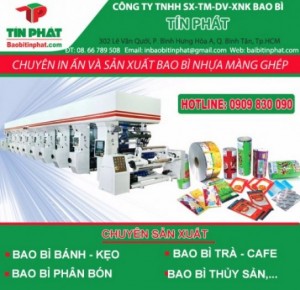 In bao bì nhựa, bao bì màng ghép, bao bì cafe, bao bì bánh kẹo Giá cạnh tranh.