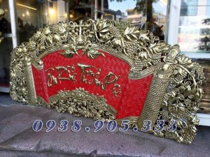 Bộ hoành phi câu đối đồng đỏ 1m98 tinh xảo