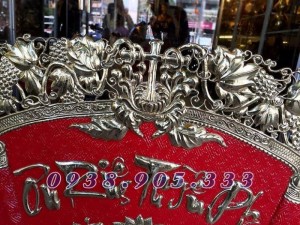 Bộ hoành phi câu đối đồng đỏ 1m98 tinh xảo