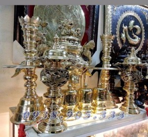 Đỉnh đồng thờ cúng cao cấp 70cm, đồ thờ làng nghề đánh vàng bóng