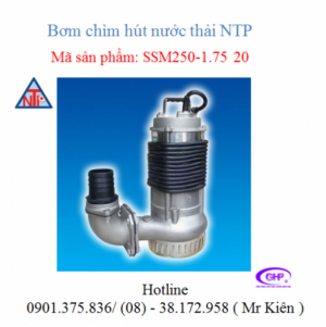 Máy bơm chìm hút nước thải Inox SSM250-1.75 26/SSM250-1.75 20 ( NTP )