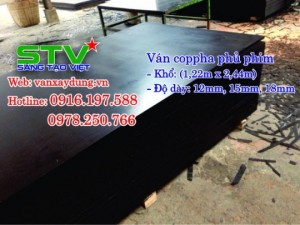 Ván ép 12mm, ván coppha phủ phim, ván coppha