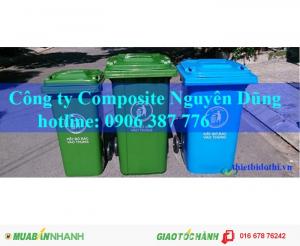 Thùng rác, thùng rác nhựa composite 120l-240l giá rẻ-giao hàng miễn phí