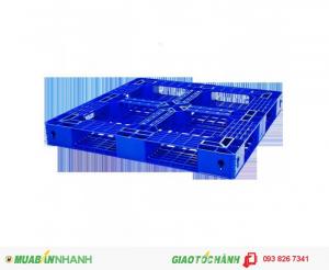 Kích thước (+/- 10 mm): 1100 x 1100 x H 125
Trọng lượng (+/- 5 kg): 7.5 kg
Tải trọng tĩnh (kg): 1000 kg
Tải trọng nâng (kg): 600 kg
Nguyên liệu: HDPE chính phẩm