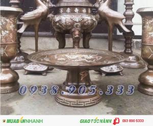 Mâm bồng, ĐK 35cm, mâm ngũ quả, mâm bồng Long Phượng, mâm bày bàn thờ, mâm đồng