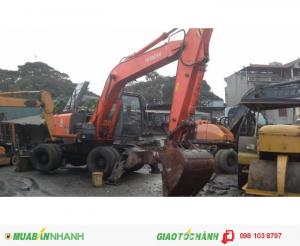 Cho thuê máy xúc đào Hitachi ZX160 gàu 05-07 bánh lốp