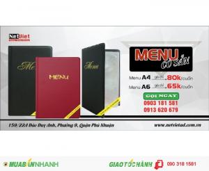 Menu được may bằng simili, có khả năng chống thấm nước an toàn, dễ vệ sinh, lau chùi