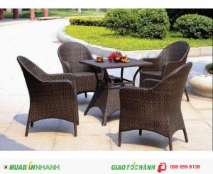 Bàn ghế cafe nhựa giả mây cao cấp