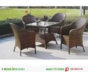 Bàn ghế cafe nhựa giả mây cao cấp
