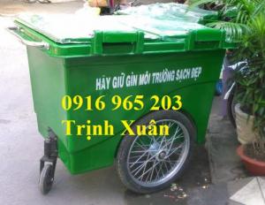 Thùng rác 660 lít đựng rác thải nguy hại, Xe chứa rác 450 lít, 660 lít