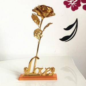 Quà tặng 20/10 vô cùng ý nghĩa - Hoa Hồng 3D Mạ Vàng LOVE - MSN383087