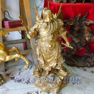 Tượng đồng Quan công cưỡi rồng, Quan vân trường cao 55cm