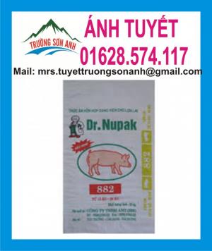 Bao thức ăn gia súc pp dệt trắng sữa