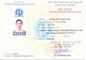Ngoài ra còn có chứng chỉ tin học của Nội Vụ