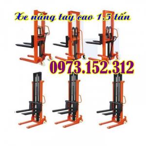 Xe nâng tay cao giá rẻ, tải trọng 1.5 tấn, cao tối đa 3m