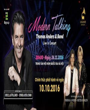 Bán vé chính thức đêm nhạc Moderm Talking tại Hà Nội 26/11/2016