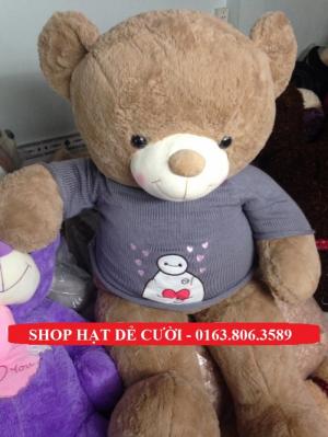 Gấu teddy áo len baymax-nâu